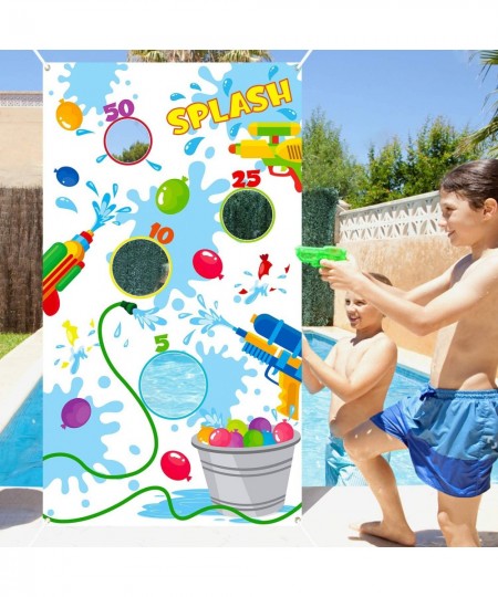 Toss Game Banner for Water Balloons 4 Score Holes Shooter Target for Water Gun Swimming Pool Fun Addition Toy for Throwing Wa...