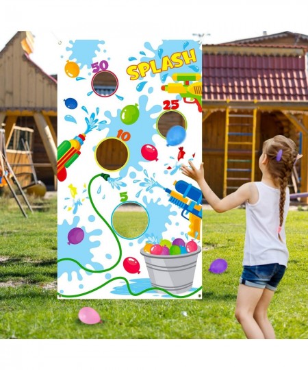 Toss Game Banner for Water Balloons 4 Score Holes Shooter Target for Water Gun Swimming Pool Fun Addition Toy for Throwing Wa...