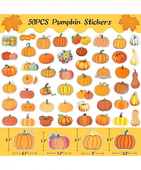 100PCS Fall Stickers Pumpkin Maple Leaf Labels Stickers Waterproof Thanksgiving Stickers for Kids Autumn Fall Stickers for Sc...