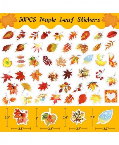 100PCS Fall Stickers Pumpkin Maple Leaf Labels Stickers Waterproof Thanksgiving Stickers for Kids Autumn Fall Stickers for Sc...