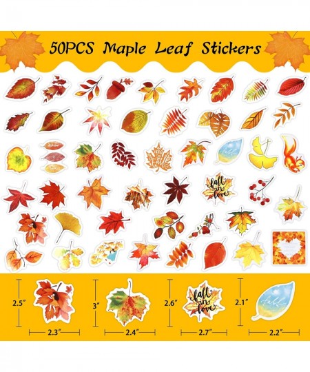 100PCS Fall Stickers Pumpkin Maple Leaf Labels Stickers Waterproof Thanksgiving Stickers for Kids Autumn Fall Stickers for Sc...