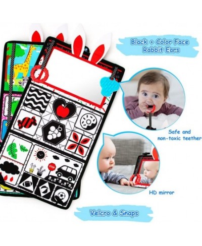 Tummy Time Mirror Toy & Play Activity Cinrkle Mat Black and White High Contrast Baby Newbron Toys 0 3 6 Months Brain Developm...