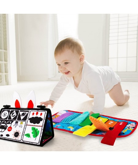 Tummy Time Mirror Toy & Play Activity Cinrkle Mat Black and White High Contrast Baby Newbron Toys 0 3 6 Months Brain Developm...