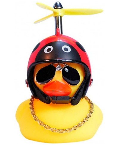 Rubber Duck Toy Car Ornaments Yellow Duck Car Dashboard Decorations Cool Glasses Duck with Propeller Helmet $16.34 - Gags & P...