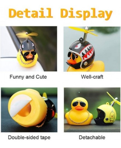 Rubber Duck Toy Car Ornaments Yellow Duck Car Dashboard Decorations Cool Glasses Duck with Propeller Helmet $16.34 - Gags & P...