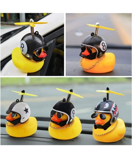 Rubber Duck Toy Car Ornaments Yellow Duck Car Dashboard Decorations Cool Glasses Duck with Propeller Helmet $16.34 - Gags & P...