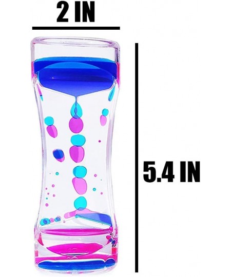 Liquid Motion Bubbler Timer and Moving Sand Art Picture 2 Pack Colorful Hourglass Liquid Bubbler Art Toys Activity Calm Relax...