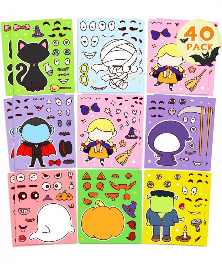 40 PCS Make-a-face Sticker Make Your Own Halloween Character Mix and Match Sticker. Halloween Decoration Sticker Halloween Cr...