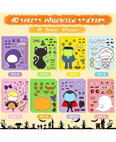 40 PCS Make-a-face Sticker Make Your Own Halloween Character Mix and Match Sticker. Halloween Decoration Sticker Halloween Cr...