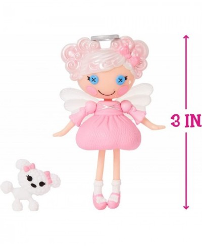 Mini Doll - Cloud E. Sky with Mini Pet Poodle 3" Angel Mini Doll with White Hair Halo Wings and Accessories in Reusable House...