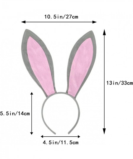 Bunny Ears Headband 3PCS Plush Rabbit Ears Headband Easter Halloween Party Cosplay Accessories Decor (Gray/Pink) $18.44 - Kid...