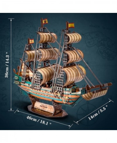 3D Puzzle San Felipe Invincible Battleship LED Model Ship Kit for Adults to Build Difficult Watercraft Family Puzzle Exquisit...