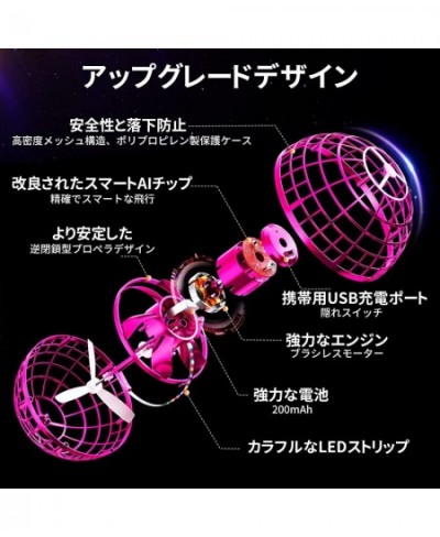 Flying Orb Ball Toys 2022 Upgraded Magic Hand Controlled Mini Drone Soaring Hover Pro LED Light Boomerang Fly Spinner Globe S...