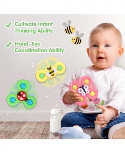 Suction Cup Spinning Top Toy Baby Bath Toys Suction Spinner Toys for Toddlers 6-18 Months Infant Sensory Toys for 3 4 5 6 Mon...