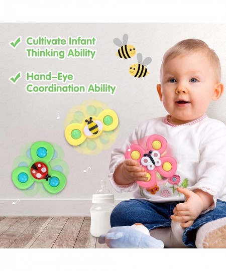 Suction Cup Spinning Top Toy Baby Bath Toys Suction Spinner Toys for Toddlers 6-18 Months Infant Sensory Toys for 3 4 5 6 Mon...