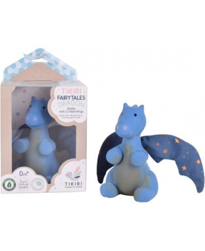 Tikiri Fairytales Midnight Dragon Natural Rubber Rattle with Crinkle Wings (Royal Blue) $48.97 - Baby Teether Toys