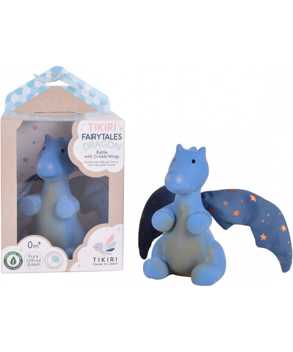 Tikiri Fairytales Midnight Dragon Natural Rubber Rattle with Crinkle Wings (Royal Blue) $48.97 - Baby Teether Toys