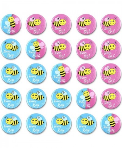 50 Pieces Bee Gender Reveal Button Pins Team Boy Girl or Both Buttons Pins Badges kit Bee Theme Gender Reveal Party Favors in...