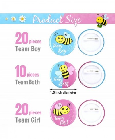 50 Pieces Bee Gender Reveal Button Pins Team Boy Girl or Both Buttons Pins Badges kit Bee Theme Gender Reveal Party Favors in...