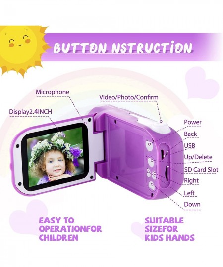 Kids Video Camera Girls Toys - Kids Camera Toddler Camcorder Christmas Birthday Gifts for Children 3-10 Years Old Kids Digita...