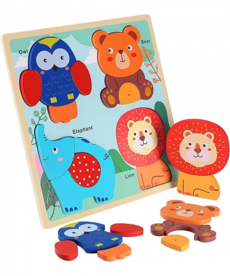 Toddler Puzzles Wooden Animals Jigsaw Puzzle Toys for Age 1 2 3 4 Year Old Toddlers Kids Educational Preschool Montessori Toy...