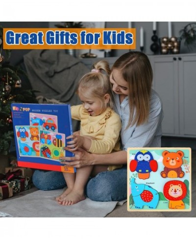 Toddler Puzzles Wooden Animals Jigsaw Puzzle Toys for Age 1 2 3 4 Year Old Toddlers Kids Educational Preschool Montessori Toy...