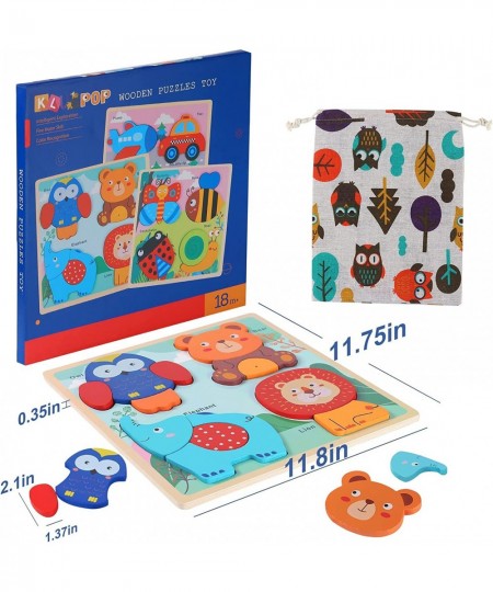 Toddler Puzzles Wooden Animals Jigsaw Puzzle Toys for Age 1 2 3 4 Year Old Toddlers Kids Educational Preschool Montessori Toy...