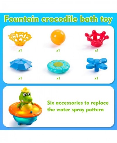 Baby Bath Toys Fountain Crocodile Water Bath Toy Sprinkler Light Up Bathtub Toy for Bathroom Swimming Pool Indoor Outdoor for...