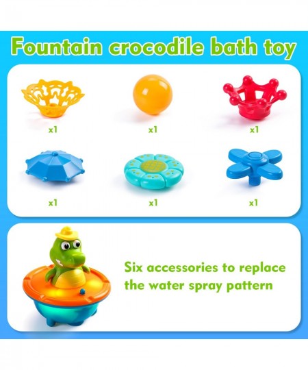 Baby Bath Toys Fountain Crocodile Water Bath Toy Sprinkler Light Up Bathtub Toy for Bathroom Swimming Pool Indoor Outdoor for...