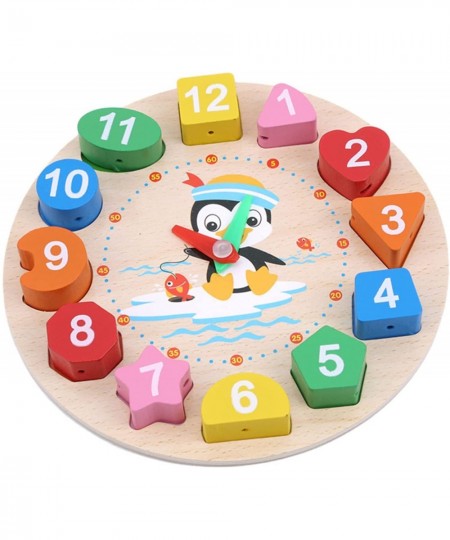 Early Learning Centre Wooden Teaching Clock Pre-School Educational Toys Wooden Shape Color Sorting Clock Teaching Time Number...