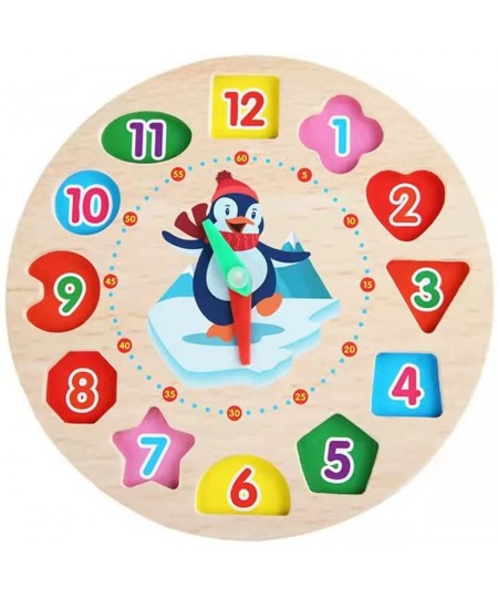 Early Learning Centre Wooden Teaching Clock Pre-School Educational Toys Wooden Shape Color Sorting Clock Teaching Time Number...