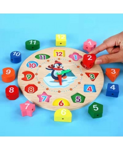 Early Learning Centre Wooden Teaching Clock Pre-School Educational Toys Wooden Shape Color Sorting Clock Teaching Time Number...