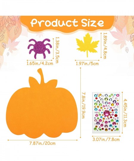 36 Sets of Halloween Pumpkin Decorations DIY Pumpkin Craft Kits Assorted Foam Pumpkin Shapes Glitter Foam Stickers Maple Leaf...