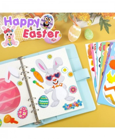 36 Pcs Easter Stickers for Kids Make Your Own Stickers Bunny Egg Sheep Chick DIY Make a Face Easter Party Stickers Sheets for...