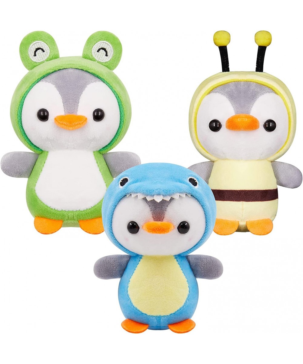 3 Pieces Mini Cute Stuffed Penguin Keychains Set in 4.8 Inch Frog Bee Dinosaur Costume Dressed Plush Toys Keychain for Boys G...