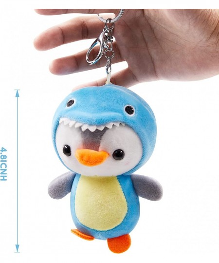 3 Pieces Mini Cute Stuffed Penguin Keychains Set in 4.8 Inch Frog Bee Dinosaur Costume Dressed Plush Toys Keychain for Boys G...