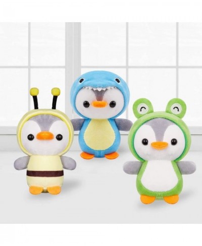 3 Pieces Mini Cute Stuffed Penguin Keychains Set in 4.8 Inch Frog Bee Dinosaur Costume Dressed Plush Toys Keychain for Boys G...