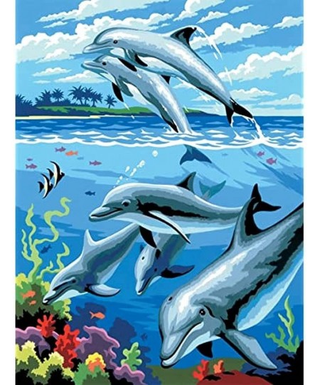 PJS24 Painting by Numbers Junior Small Art Activity Kit Dolphins $15.50 - Kids' Drawing & Writing Boards