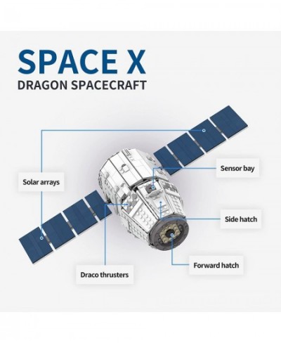 Space X Dragon Spacecraft Building Kits Toy Capsule Spaceship Architecture Vehicle Building Sets for Space Enthusiasts Fans C...