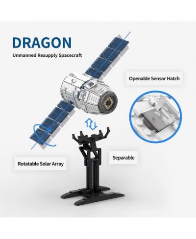 Space X Dragon Spacecraft Building Kits Toy Capsule Spaceship Architecture Vehicle Building Sets for Space Enthusiasts Fans C...