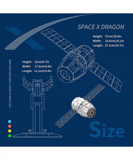 Space X Dragon Spacecraft Building Kits Toy Capsule Spaceship Architecture Vehicle Building Sets for Space Enthusiasts Fans C...