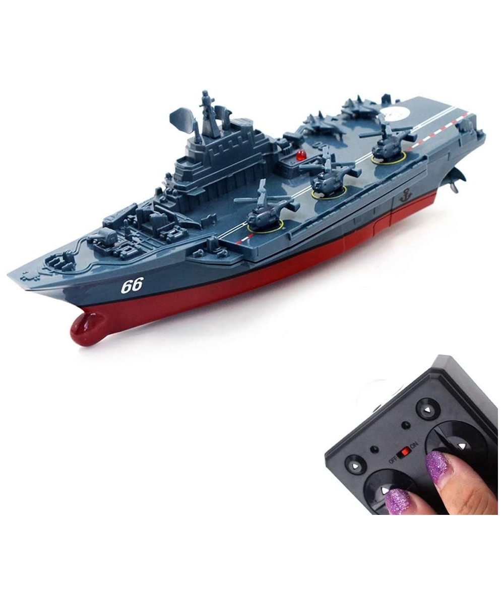 Military Remote Control Aircraft Carrier Model RC Boat Ship Speedboat Yacht Electric Water Toy - Blue (2.4G No Antenna) $40.2...