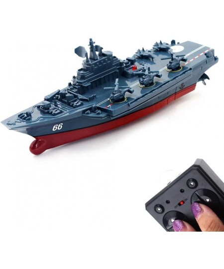 Military Remote Control Aircraft Carrier Model RC Boat Ship Speedboat Yacht Electric Water Toy - Blue (2.4G No Antenna) $40.2...