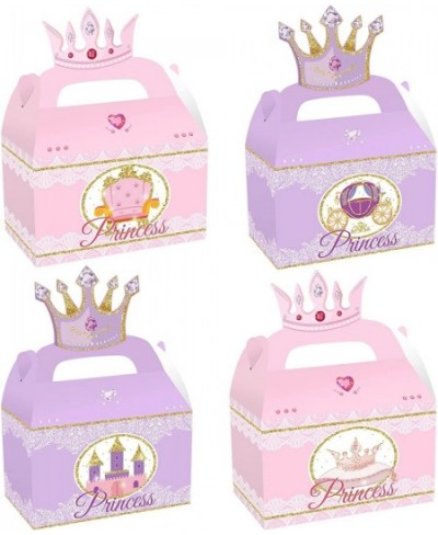 24 Pack Little Princess Party Cardboard Treat Box Princess Castle Party Favor Boxes Goody Bags Treat Boxes for Princess Theme...