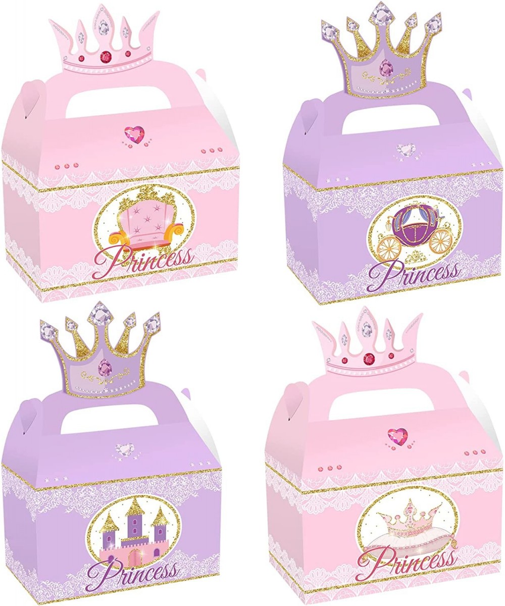 24 Pack Little Princess Party Cardboard Treat Box Princess Castle Party Favor Boxes Goody Bags Treat Boxes for Princess Theme...