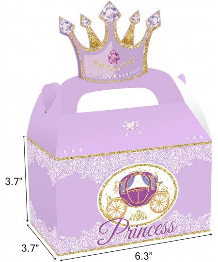 24 Pack Little Princess Party Cardboard Treat Box Princess Castle Party Favor Boxes Goody Bags Treat Boxes for Princess Theme...