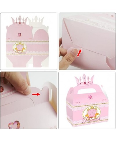 24 Pack Little Princess Party Cardboard Treat Box Princess Castle Party Favor Boxes Goody Bags Treat Boxes for Princess Theme...