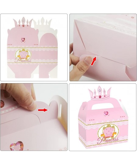 24 Pack Little Princess Party Cardboard Treat Box Princess Castle Party Favor Boxes Goody Bags Treat Boxes for Princess Theme...