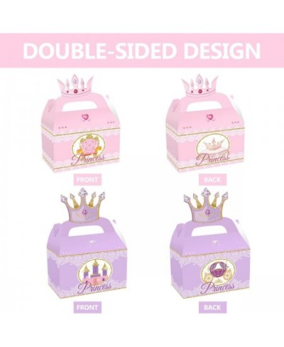 24 Pack Little Princess Party Cardboard Treat Box Princess Castle Party Favor Boxes Goody Bags Treat Boxes for Princess Theme...