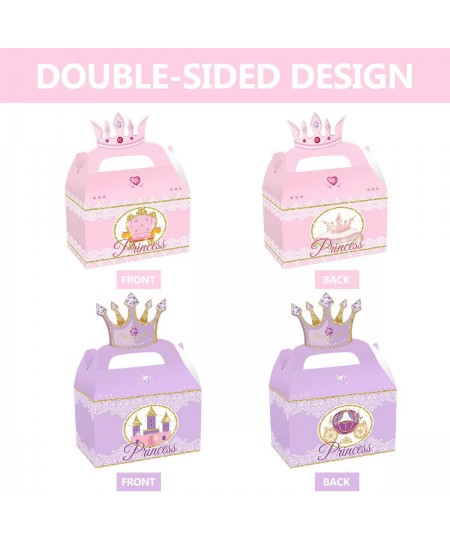 24 Pack Little Princess Party Cardboard Treat Box Princess Castle Party Favor Boxes Goody Bags Treat Boxes for Princess Theme...